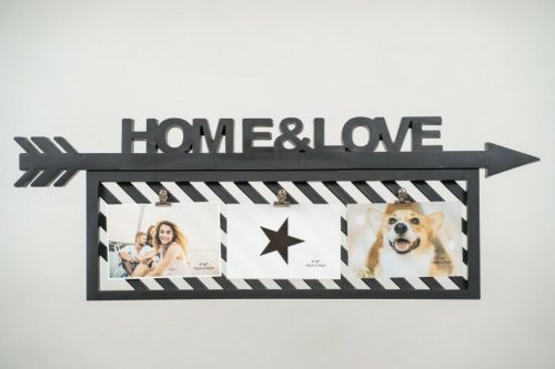 Home&Love csipeszes fali képkeret - fekete -